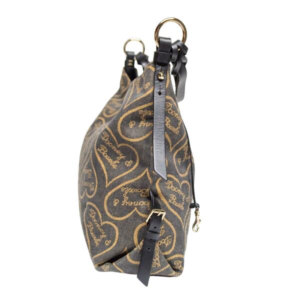 Vintage DOONEY & BOURKE Signature Hearts Anniversary Collection Gray Hobo Bag - Picture 7 of 11